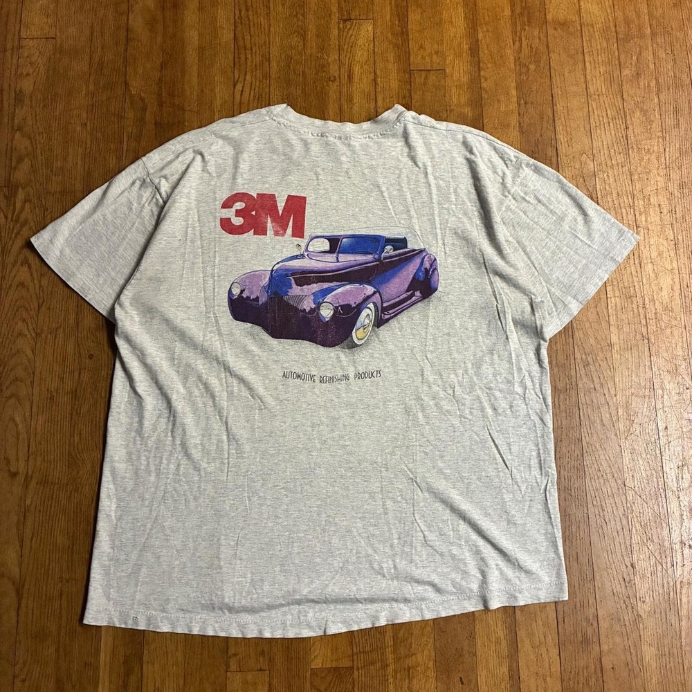 Vintage 3M Automotive Refinishing Products T-Shirt Anvil Made in USA Grey 2XL